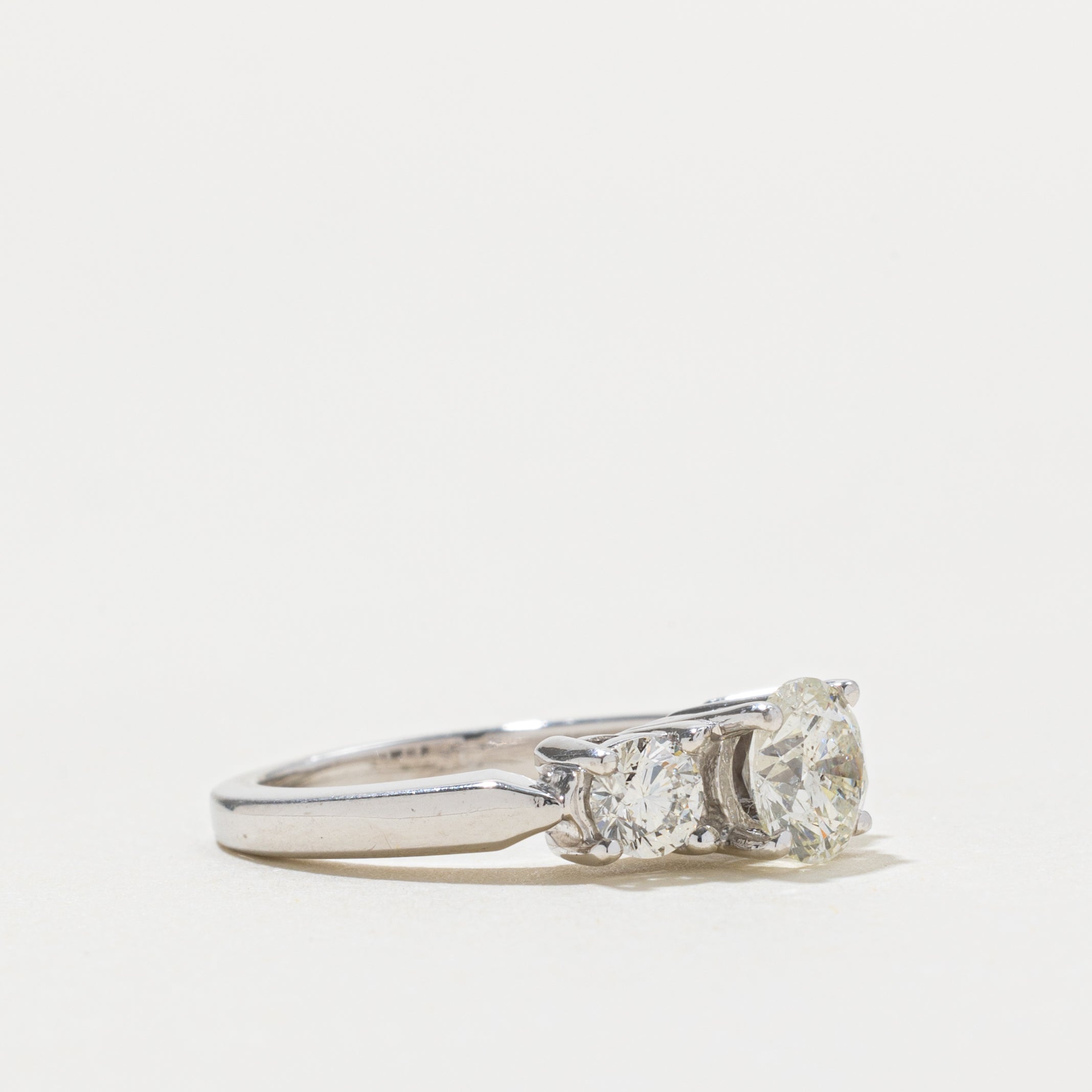14k Three Stone Diamond Ring | 0.78ct I1 I/J, 0.80ctw | SZ 3.75