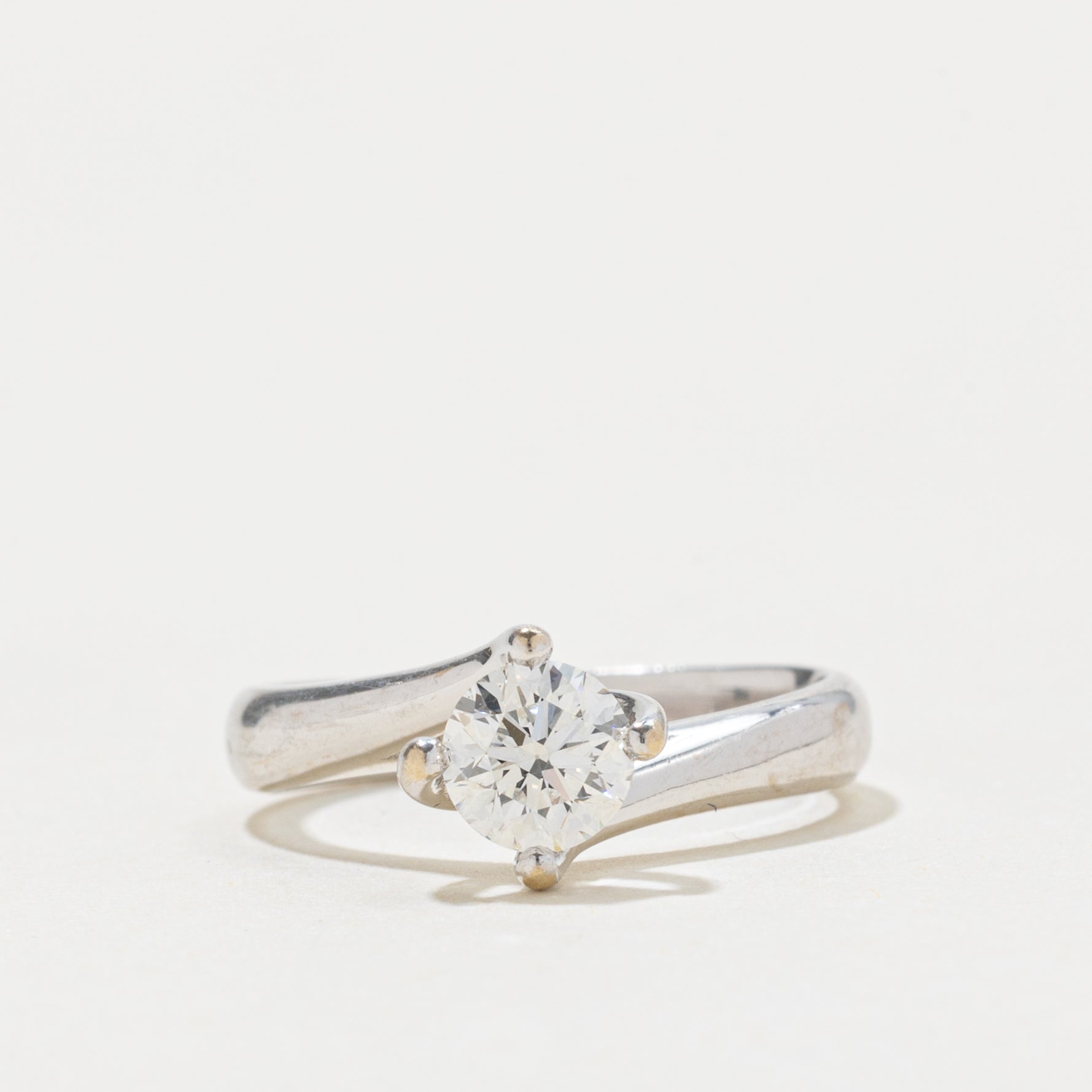 14k Solitaire Diamond Bypass Ring | 0.46ct VS1 G/H | SZ 4.25