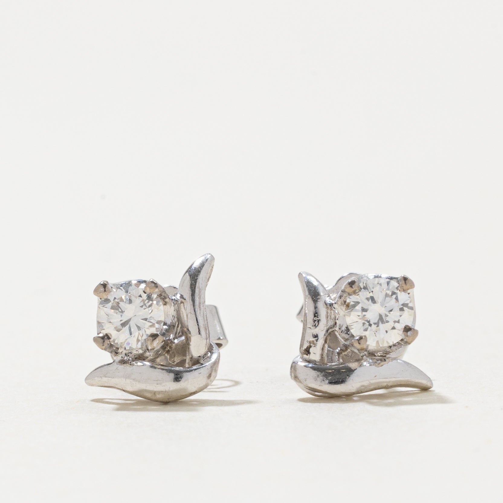 14k Diamond Floral Stud Earrings | 0.40ct