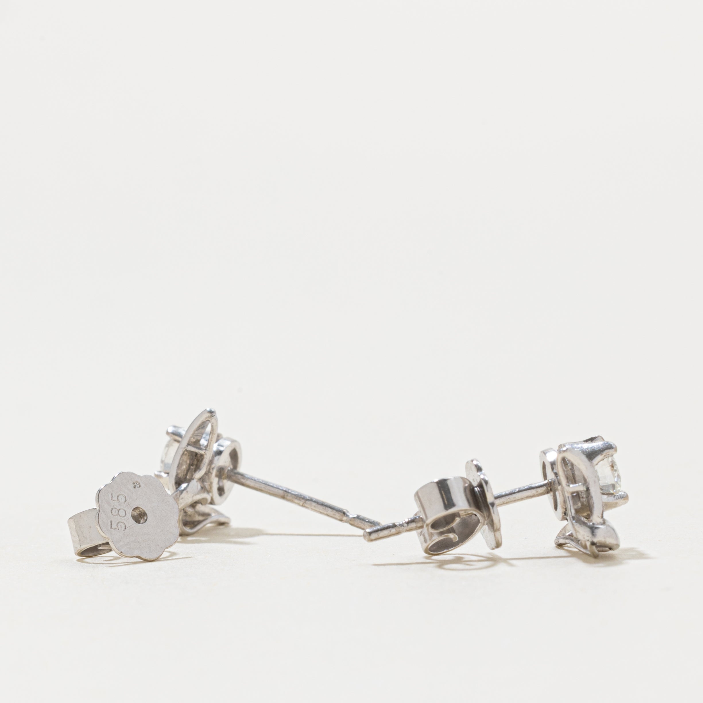 14k Diamond Floral Stud Earrings | 0.40ct