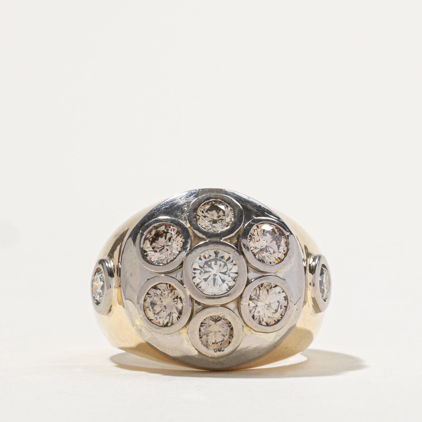 Bezel Set Diamond Cluster Chunky Cocktail Ring | 3.13ctw | SZ 11.5