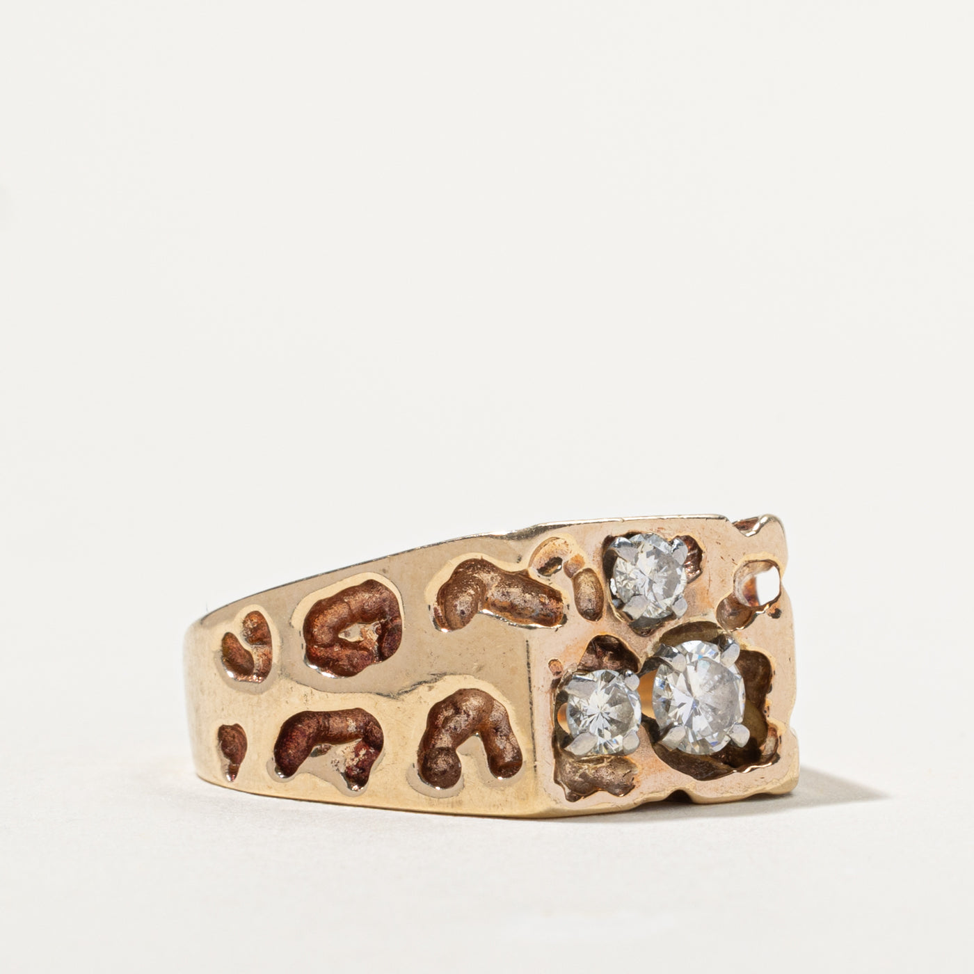10k Diamond Nuggety Cocktail Ring | 0.75ctw | SZ 12