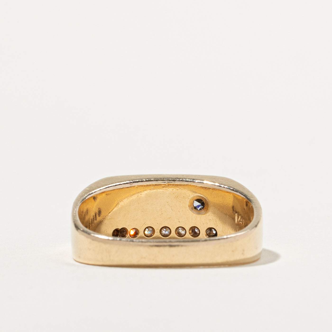 14k Flush Set Diamond Accented Ring | 0.55ctw | SZ 10