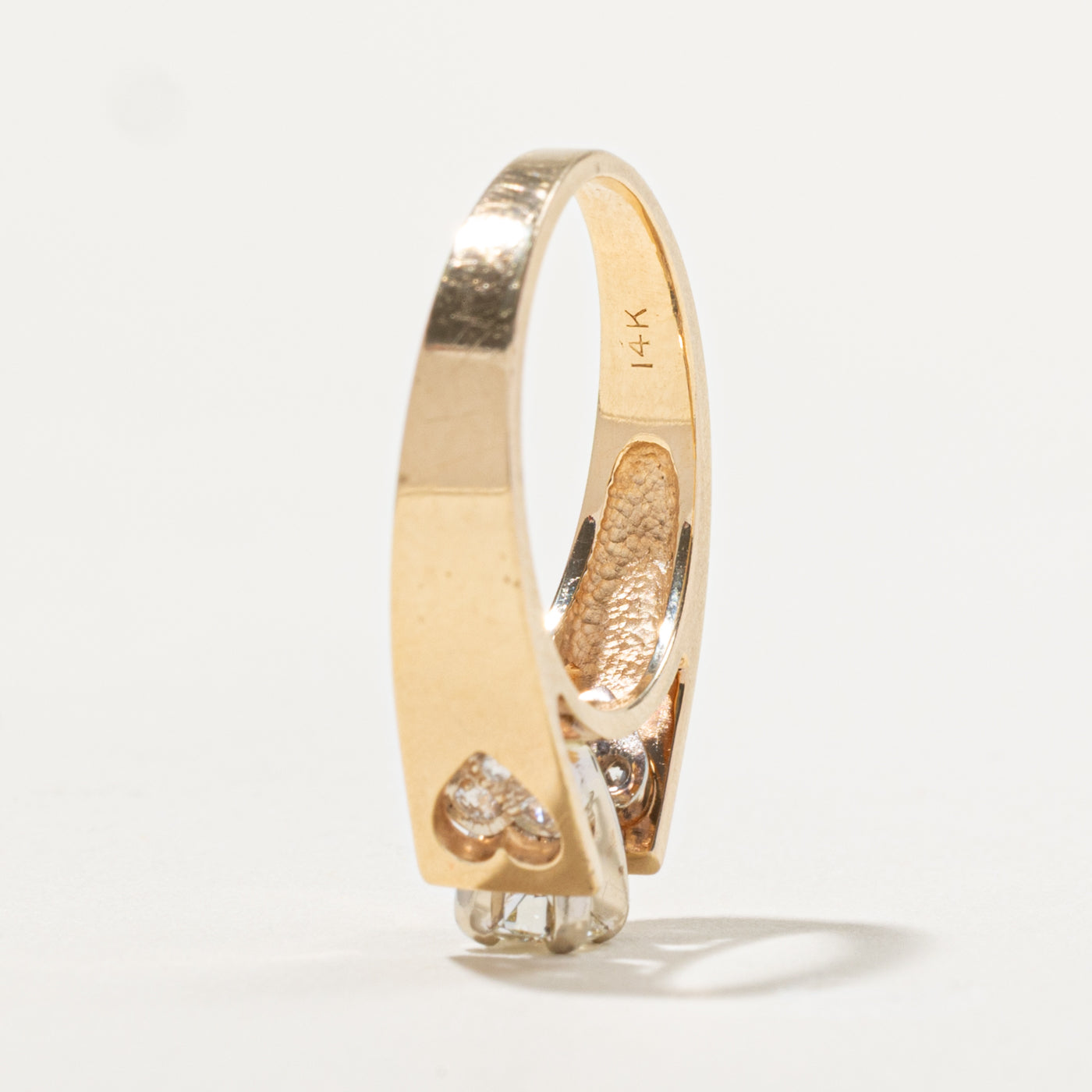14k Diamond Heart Accented Ring | 0.36ctw | SZ 6.25