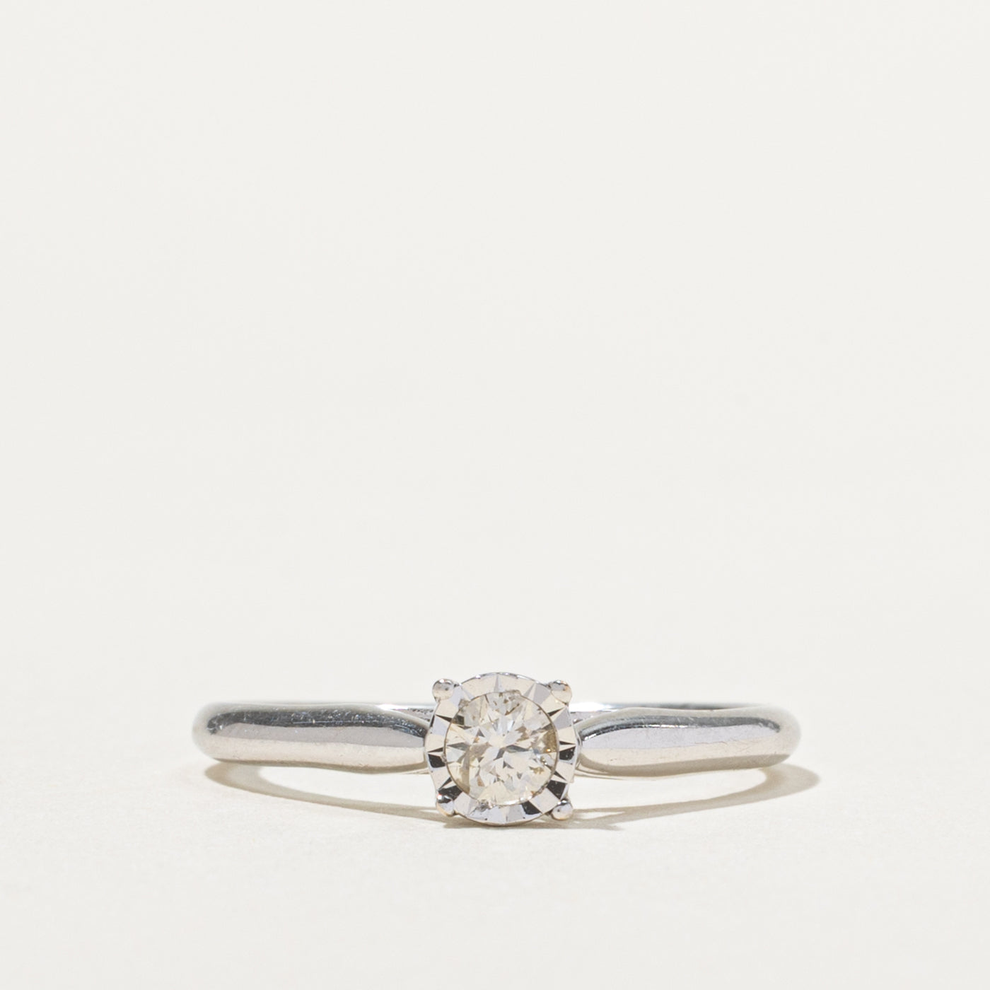 10k Round Brilliant Cut Solitaire Diamond Ring | 0.15ctw | SZ 6.25