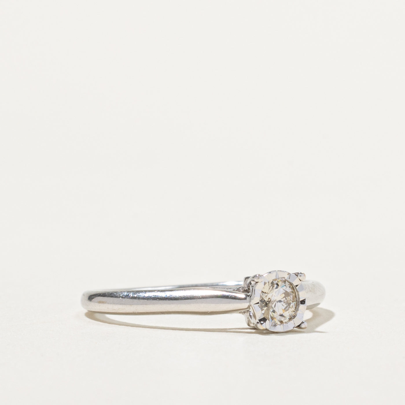 10k Round Brilliant Cut Solitaire Diamond Ring | 0.15ctw | SZ 6.25