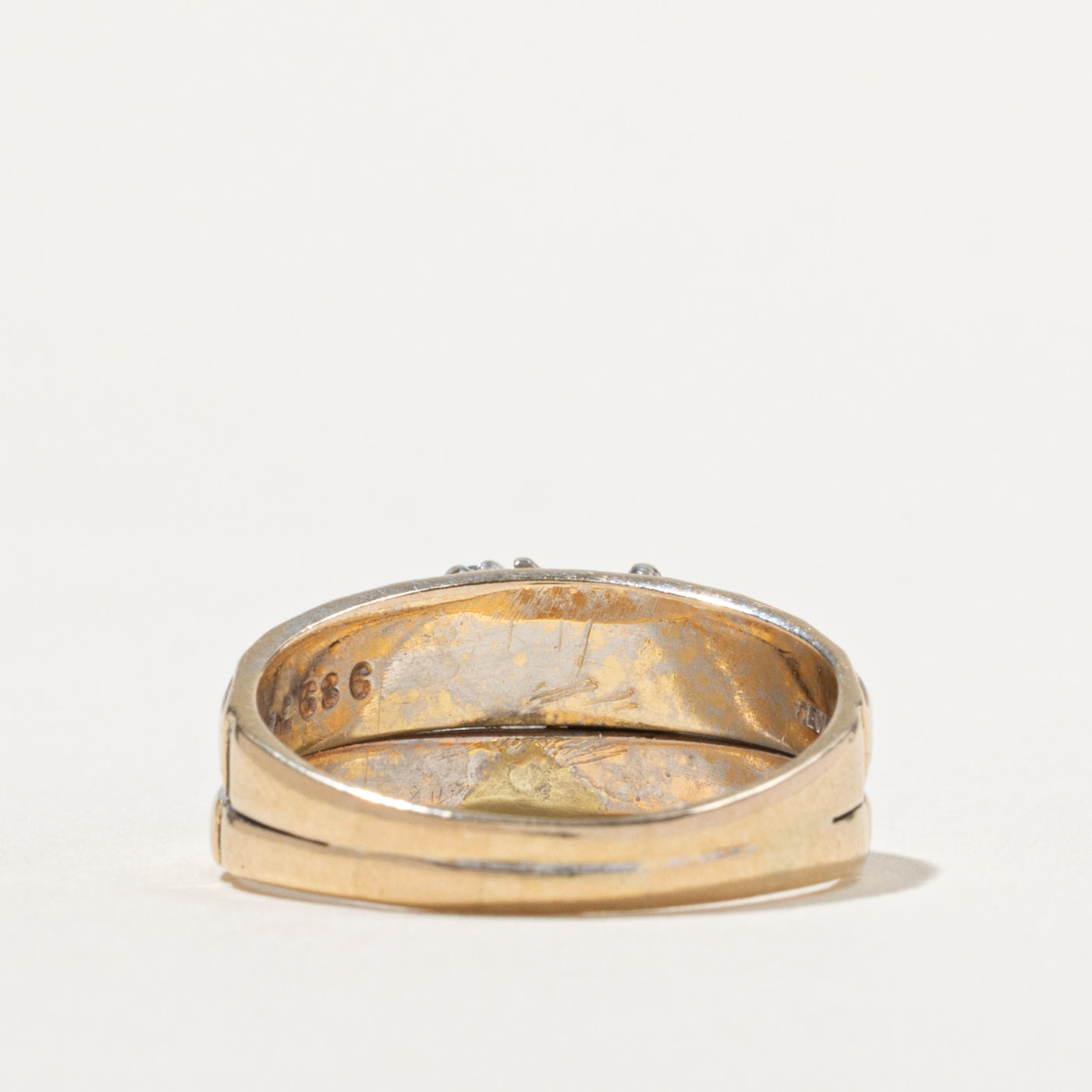14k Diamond Floral Soldered Wedding Ring Set | 0.39ctw | SZ 7.75