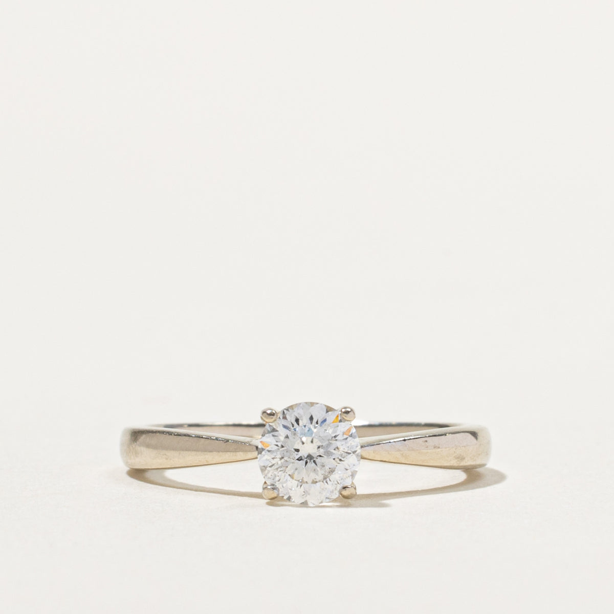 14k Solitaire Diamond Reverse Tapered Ring | 0.53ct I2 H | SZ 5