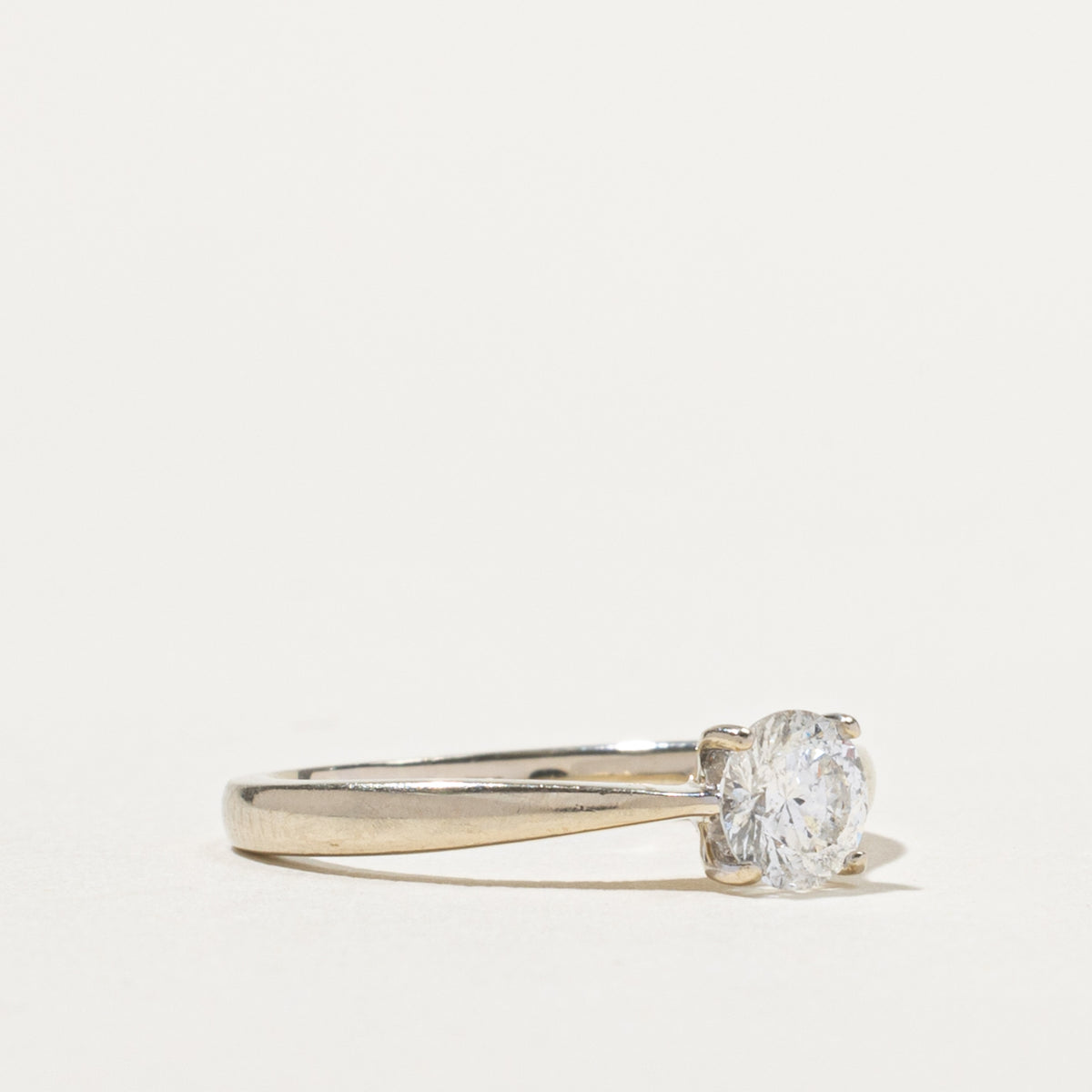 14k Solitaire Diamond Reverse Tapered Ring | 0.53ct I2 H | SZ 5
