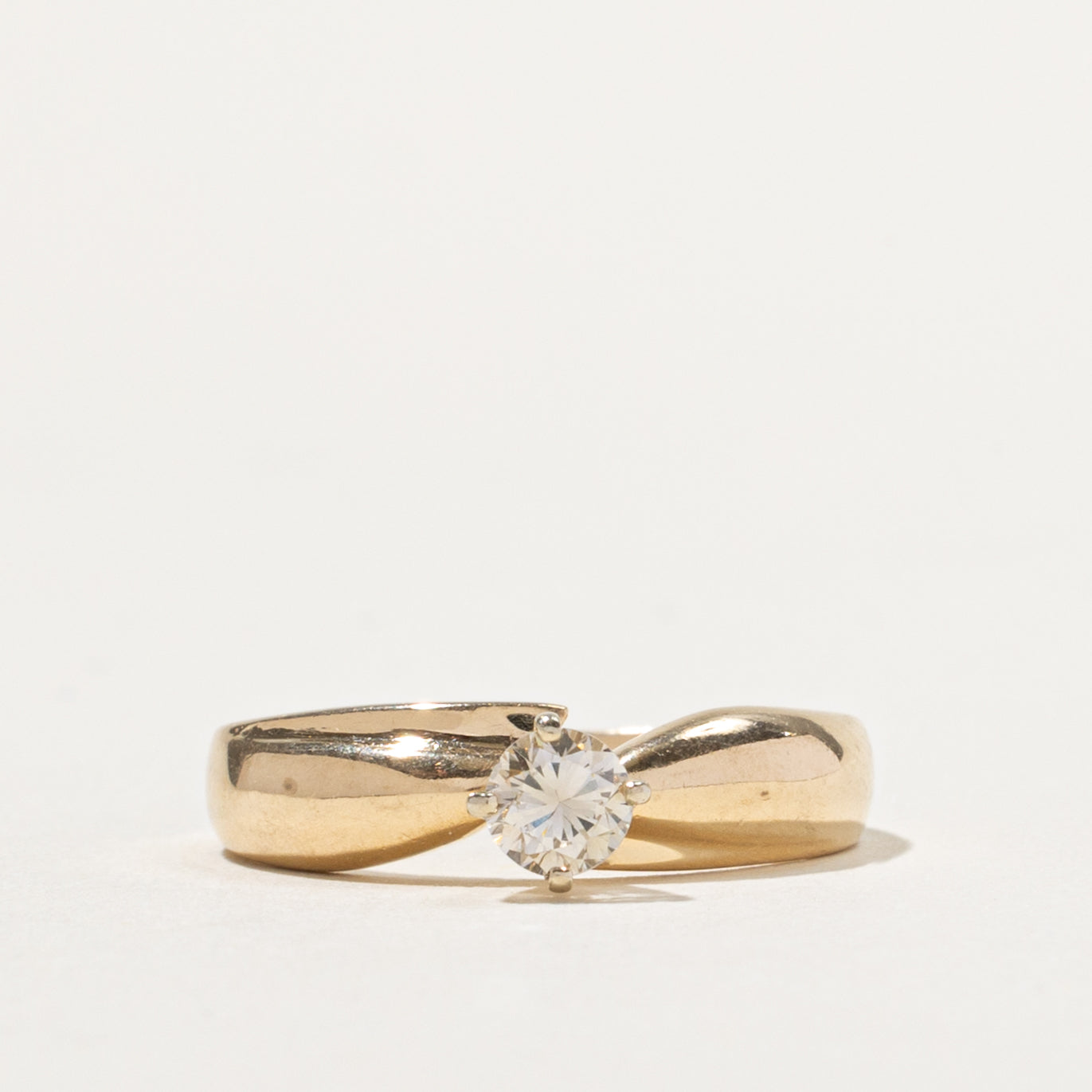 14k Round Brilliant High Set Diamond Ring | 0.27ct I1 L | SZ 6.75