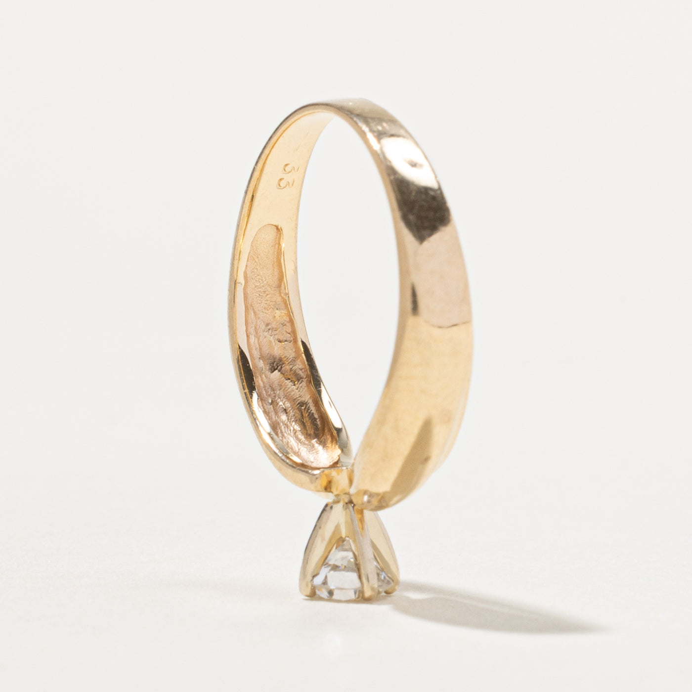 14k Round Brilliant High Set Diamond Ring | 0.27ct I1 L | SZ 6.75