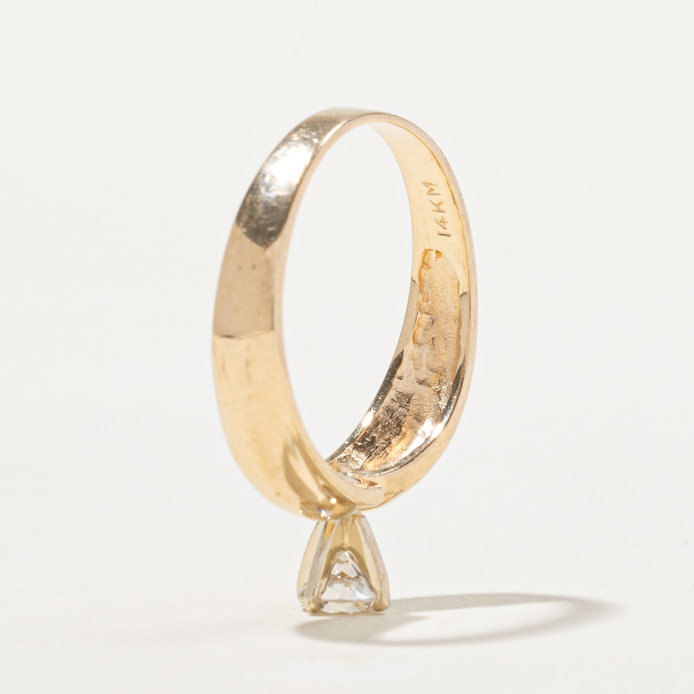 14k Round Brilliant High Set Diamond Ring | 0.27ct I1 L | SZ 6.75