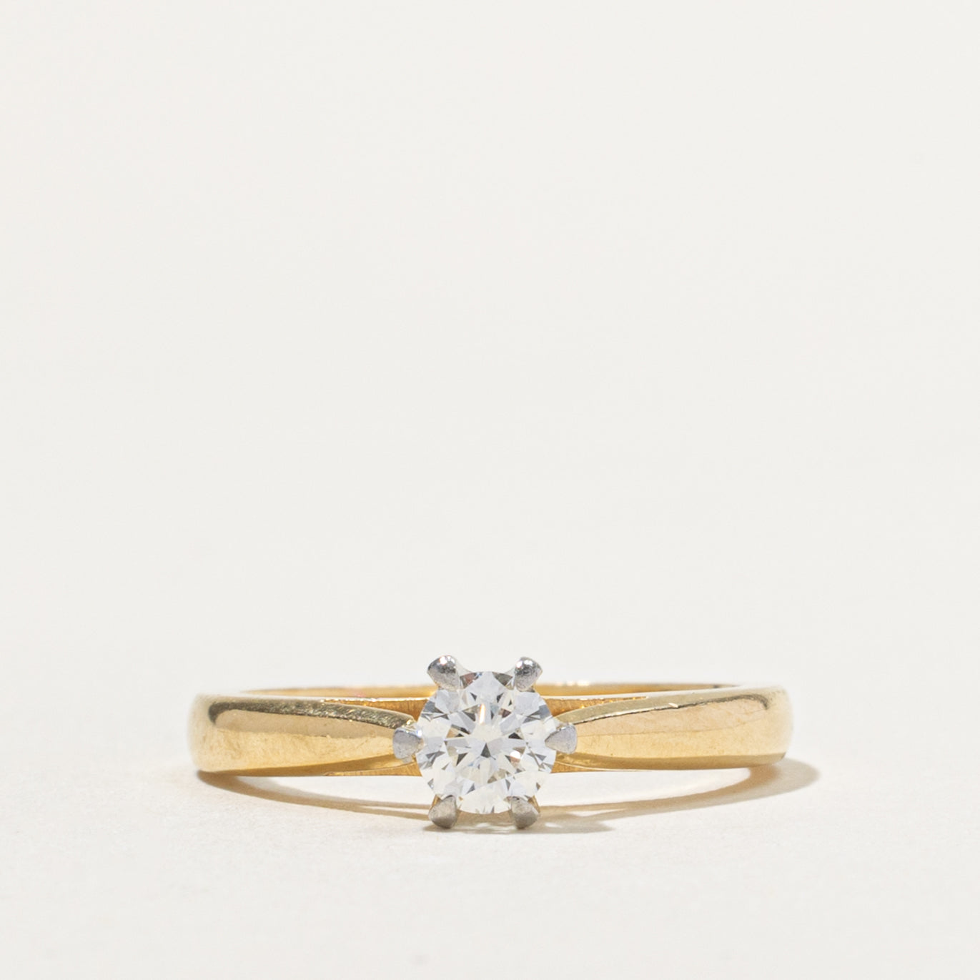‘Birks’ 18k Round Brilliant Cut Solitaire Diamond Ring | 0.31ct VS1 G/H | SZ 5