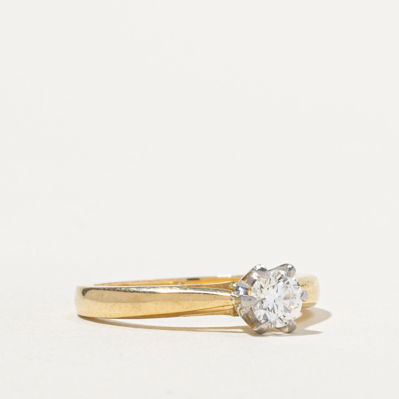 ‘Birks’ 18k Round Brilliant Cut Solitaire Diamond Ring | 0.31ct VS1 G/H | SZ 5