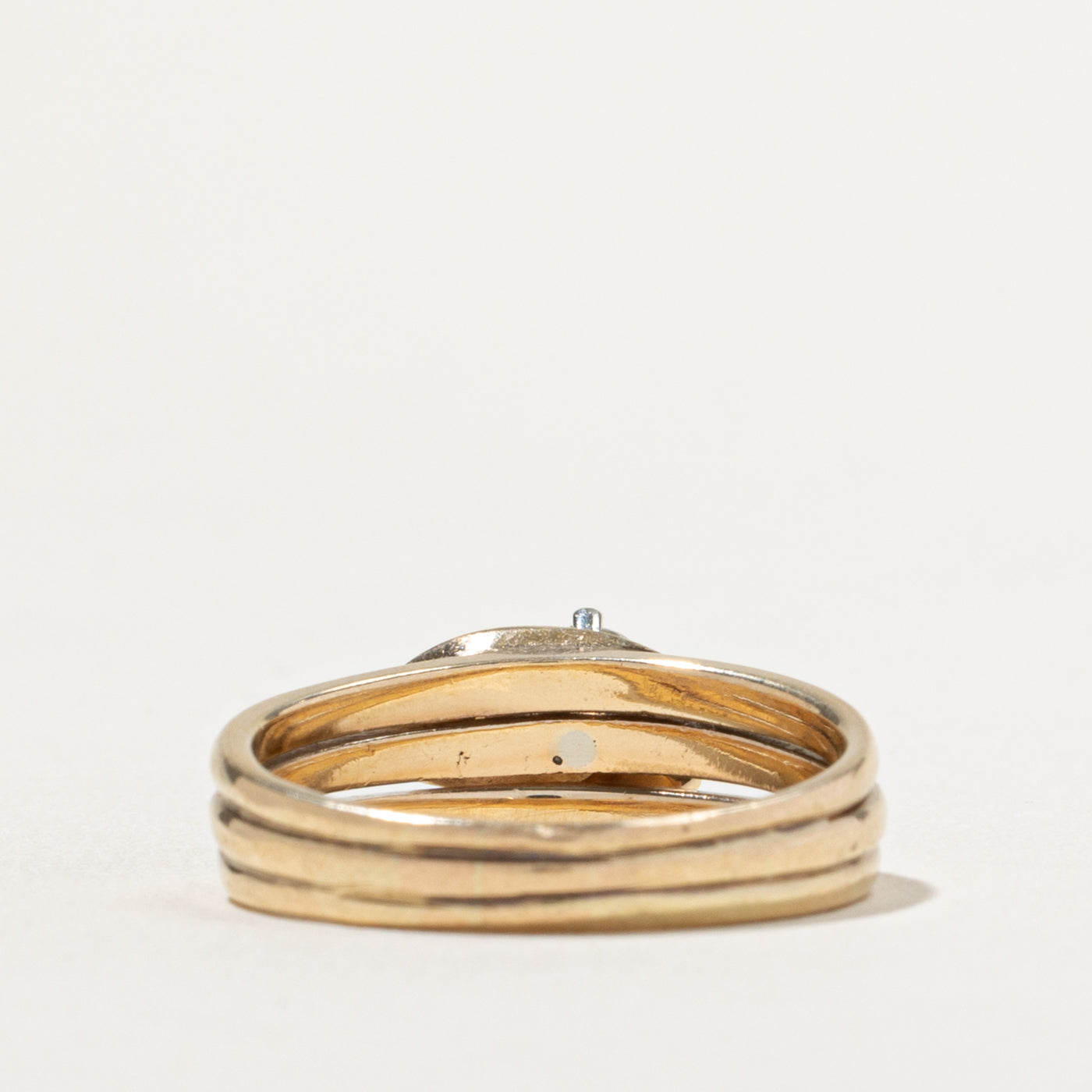 14k Solitaire Diamond Grooved Ring | 0.28ct | SZ 8.25