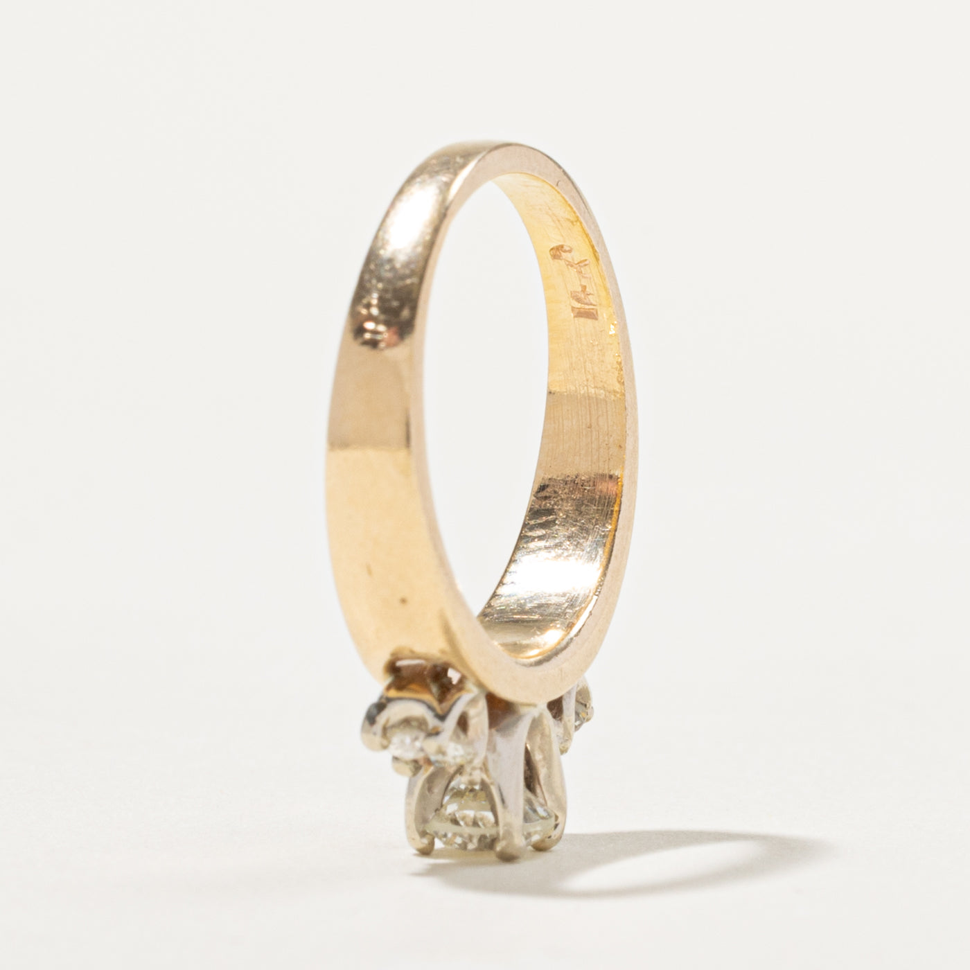 14k Three Stone Diamond Ring | 0.66ctw | SZ 5.5