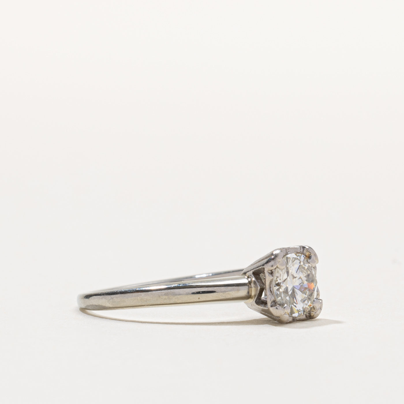 18k Round Brilliant Solitaire Diamond Ring | 0.76ct I2 I | SZ 8.25