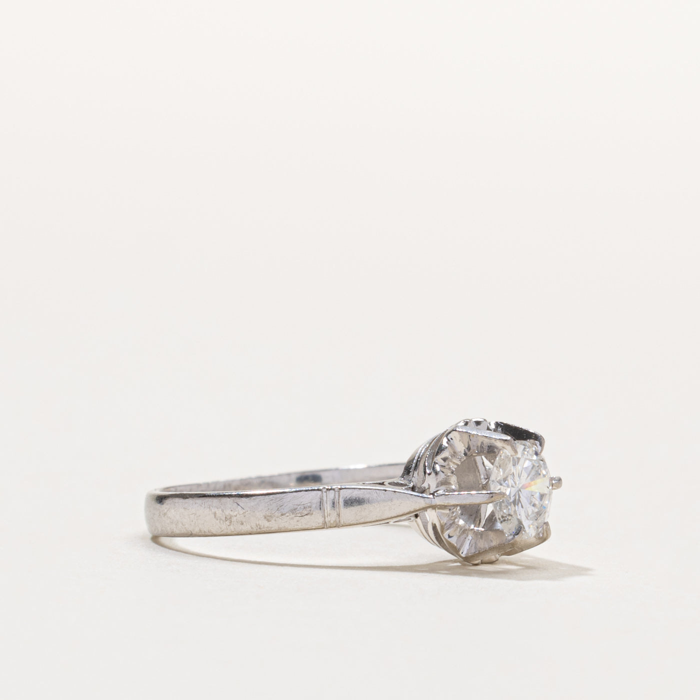 14k Illusion Set Solitaire Diamond Ring | 0.42ct SI2 G/H | SZ 5
