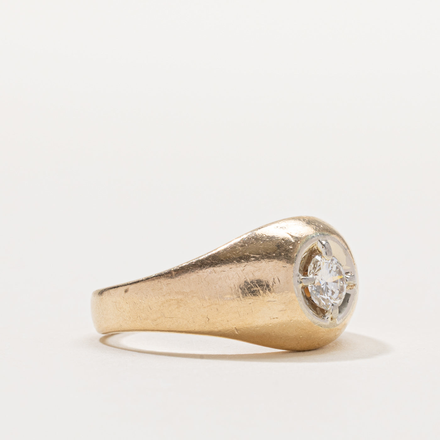14k Solitaire Diamond Dome Ring | 0.50ct SI1 H/I | SZ 8