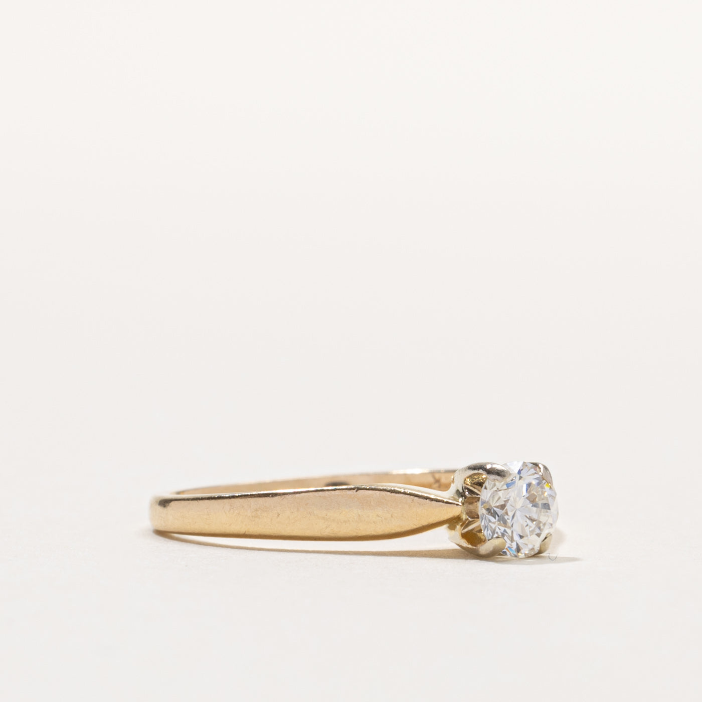 14k Round Brilliant Cut Solitaire Diamond Ring | 0.40ct SI1/SI2 H/I | SZ 8.25