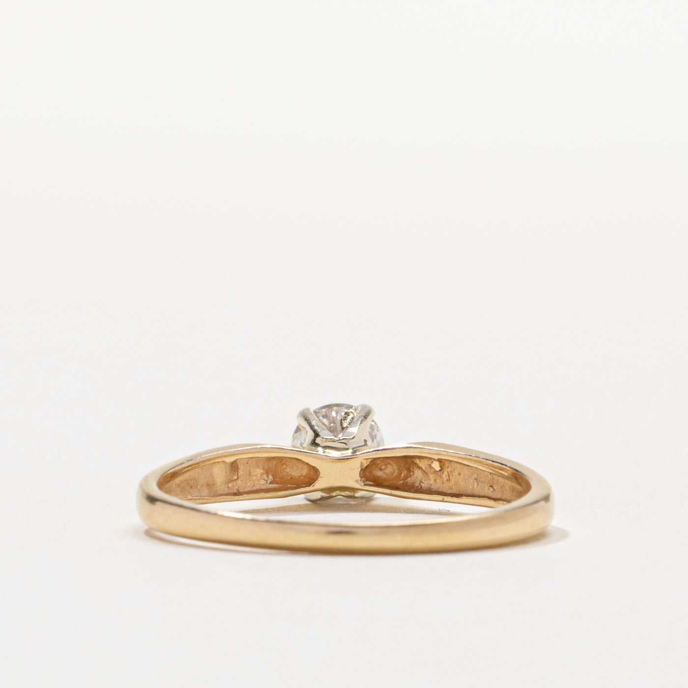14k Round Brilliant Cut Solitaire Diamond Ring | 0.40ct SI1/SI2 H/I | SZ 8.25