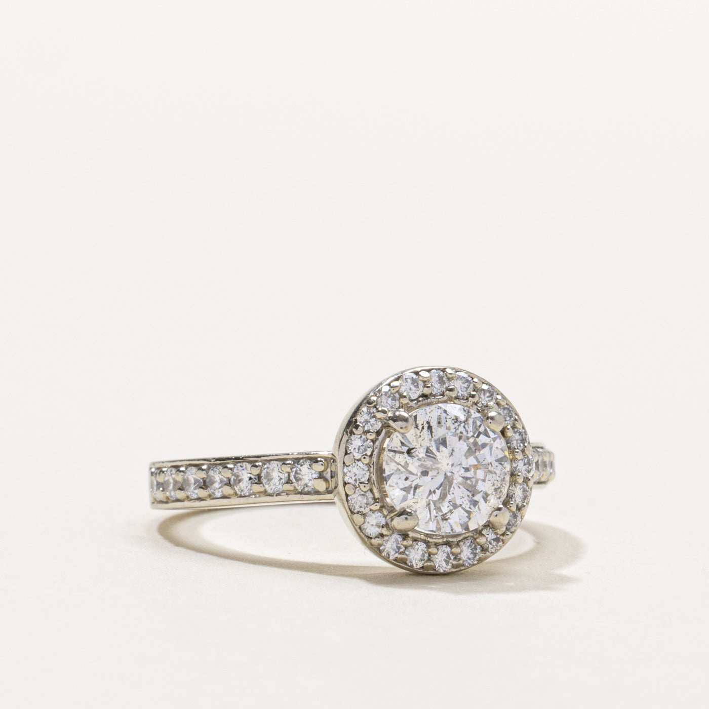 Round Brilliant Cut Diamond Halo Ring | 0.90ct I2 H, 0.40ctw | SZ 5.75