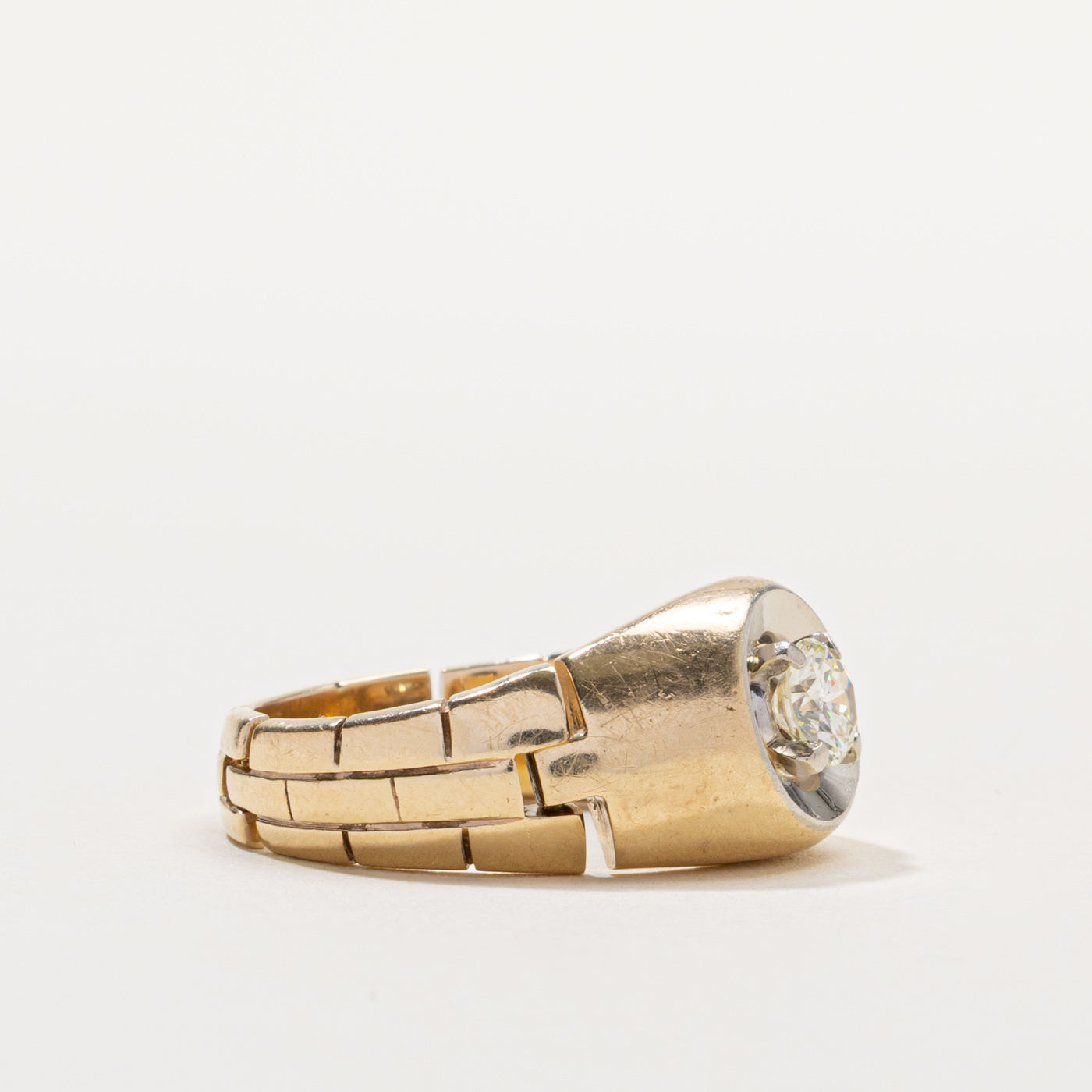 14k Illusion Set Diamond Chain Band Ring | 0.52ct SI2 L | SZ 9.5