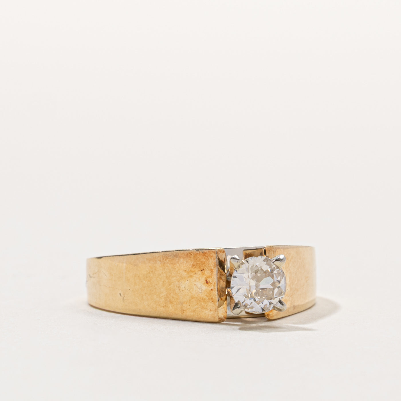 14k Old European Cut Solitaire Diamond Ring | 0.37ct SI2 I/J | SZ 7.25