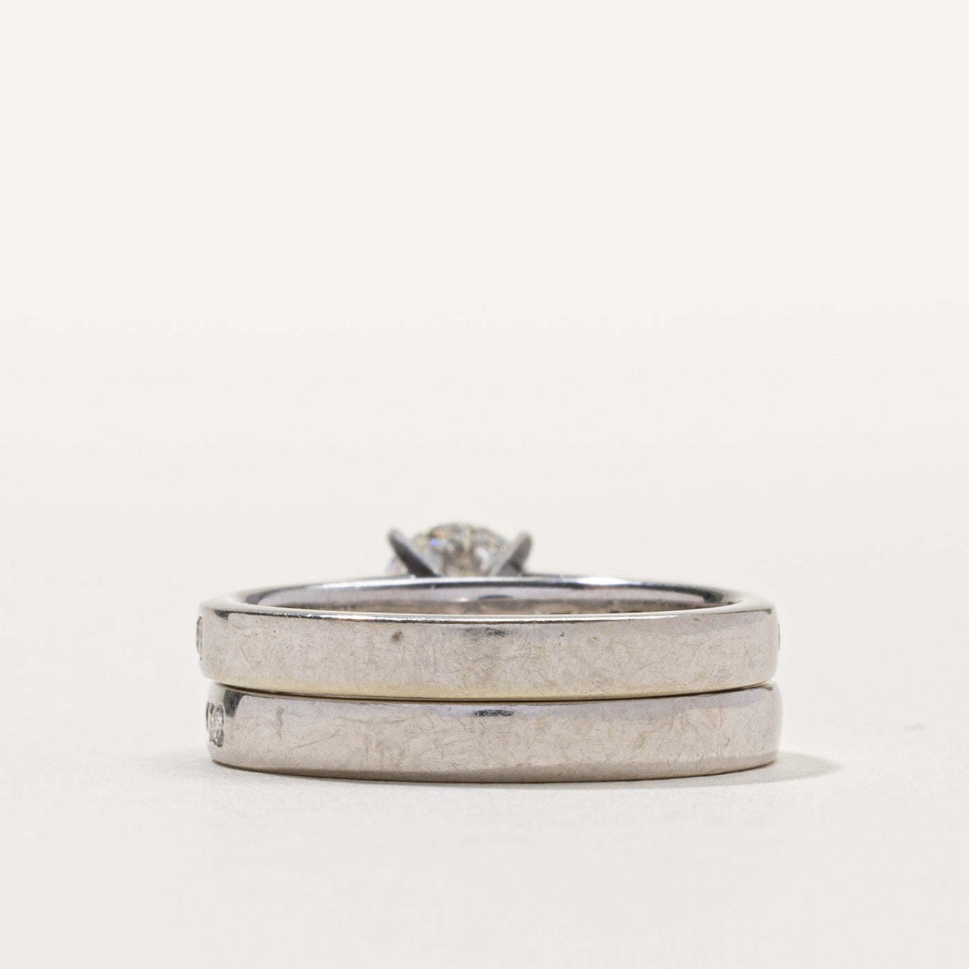 GIA Diamond Channel Set Accented Wedding Ring Set | 0.60ct VS1 F, 0.74ctw | SZ 6
