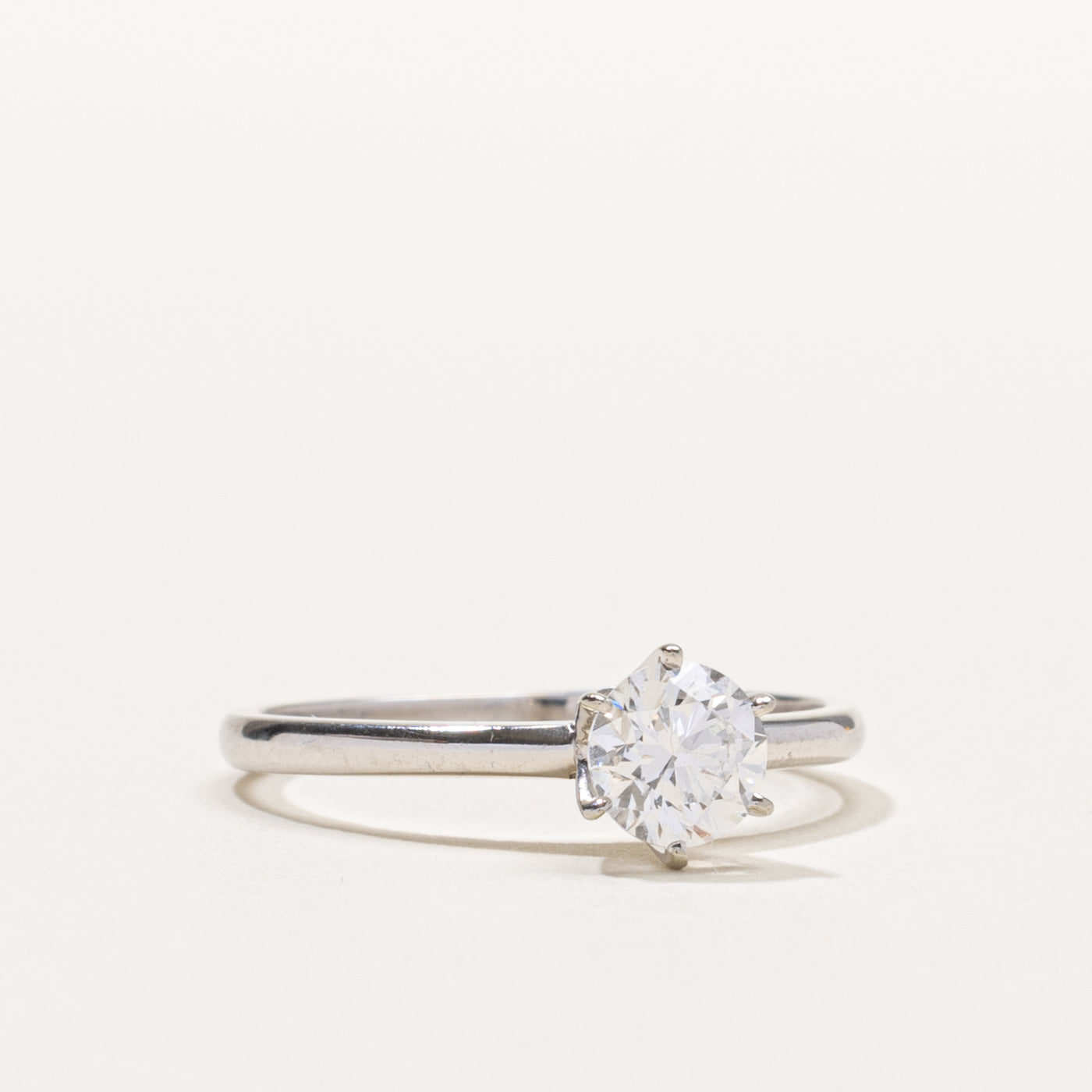 14k Six Prong Round Brilliant Diamond Ring | 0.58ct SI1 G | SZ 6.5
