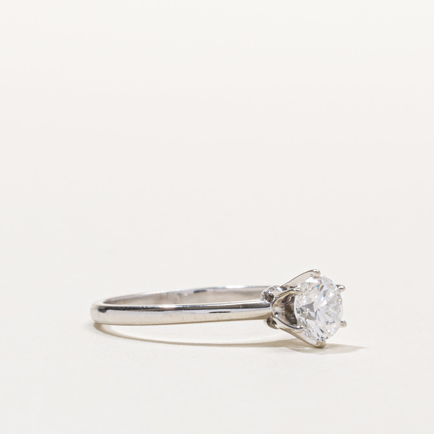 14k Six Prong Round Brilliant Diamond Ring | 0.58ct SI1 G | SZ 6.5