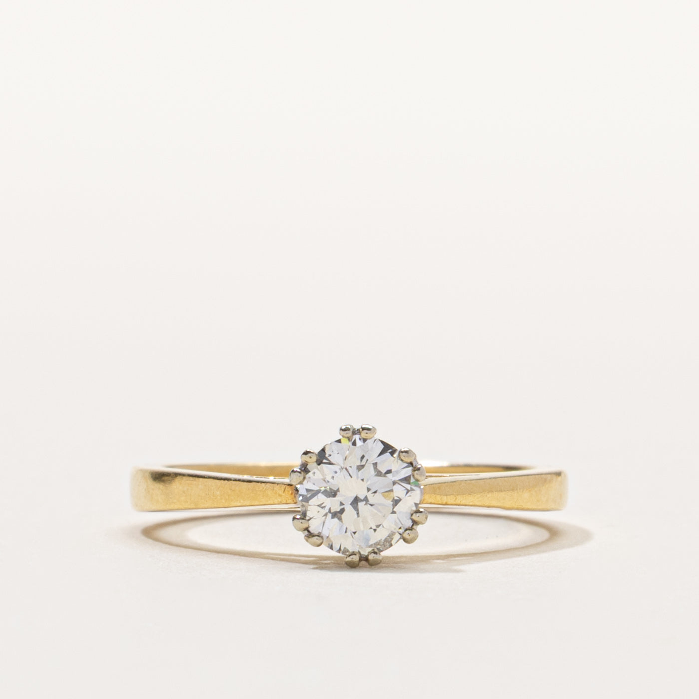 1992 Sheffield 18k Round Brilliant Solitaire Diamond Ring | SZ 4.5