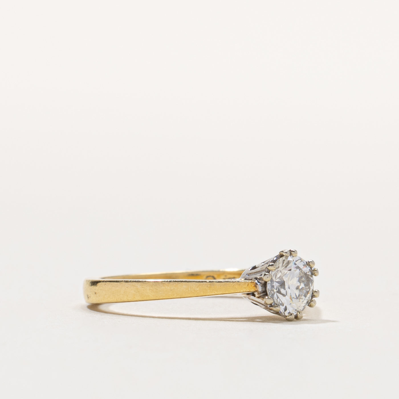 1992 Sheffield 18k Round Brilliant Solitaire Diamond Ring | SZ 4.5