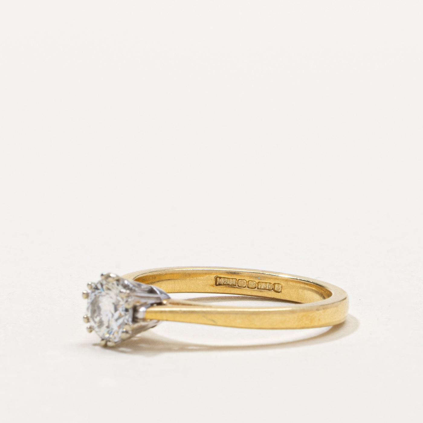 1992 Sheffield 18k Round Brilliant Solitaire Diamond Ring | SZ 4.5