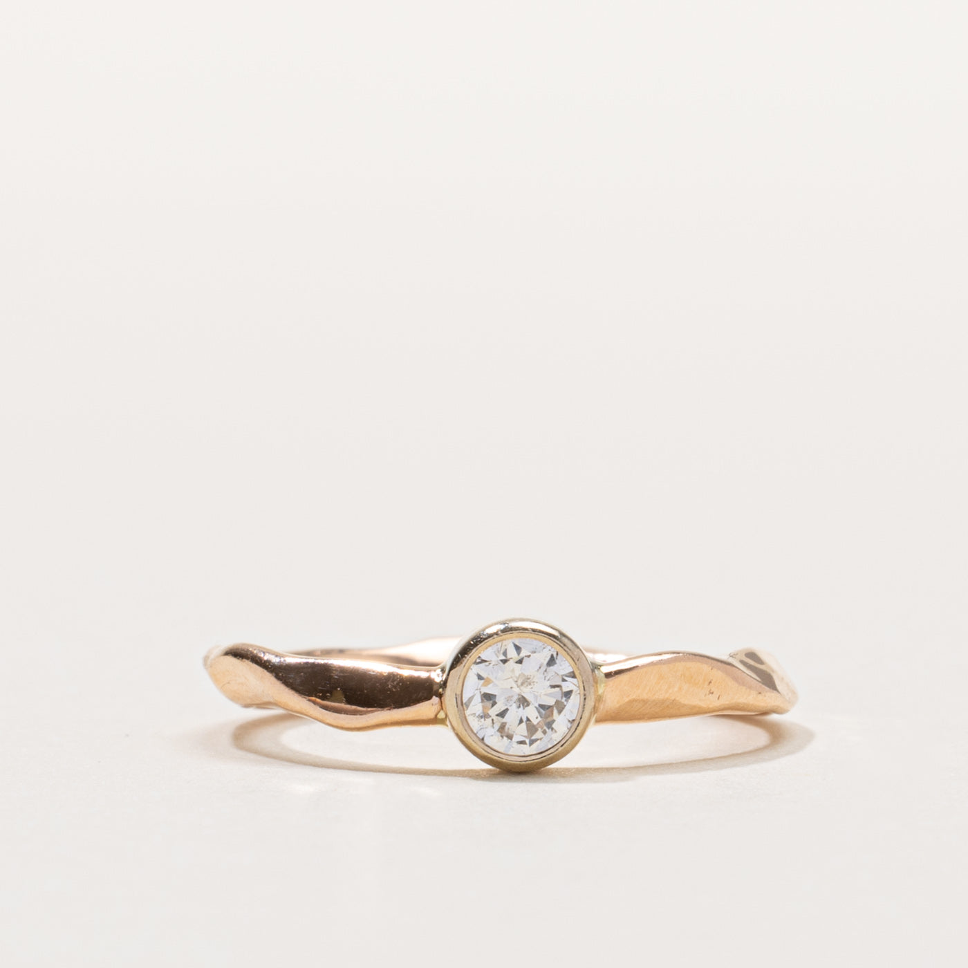 14k Bezel Set Diamond Ring | 0.25ct I1 G/H | SZ 6