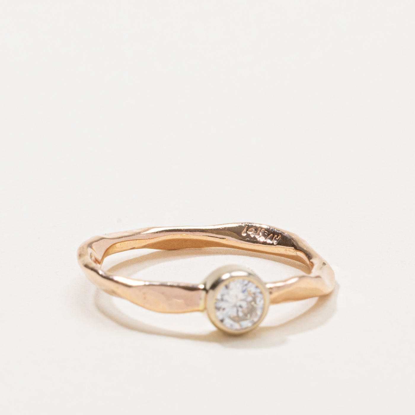 14k Bezel Set Diamond Ring | 0.25ct I1 G/H | SZ 6