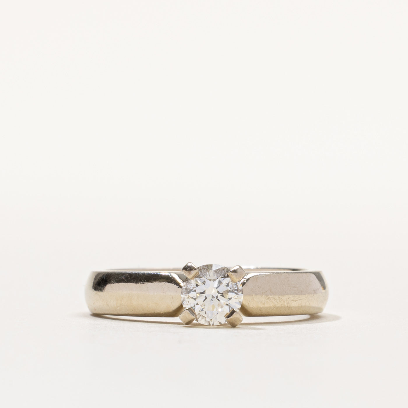 14k Round Brilliant Cut Solitaire Diamond Ring | 0.45ct SI1/SI2 H/I | SZ 6.5