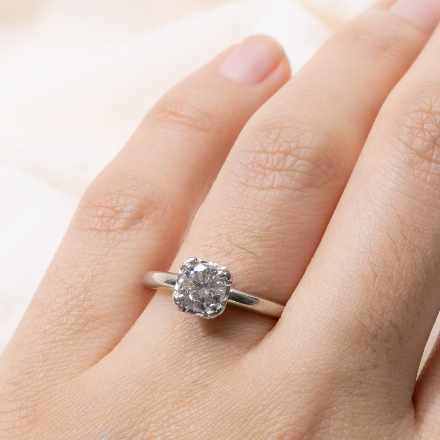 18k Round Brilliant Solitaire Diamond Ring | 0.76ct I2 I | SZ 8.25