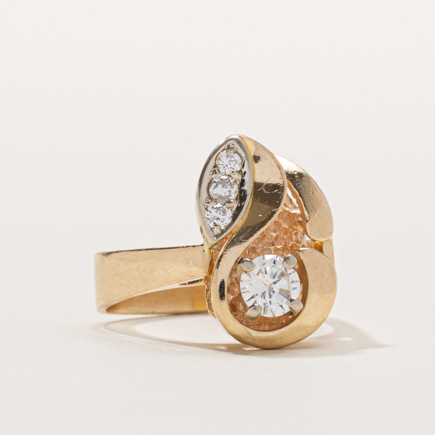 14k Diamond Abstract Cocktail Ring | 0.63ctw | SZ 6.75