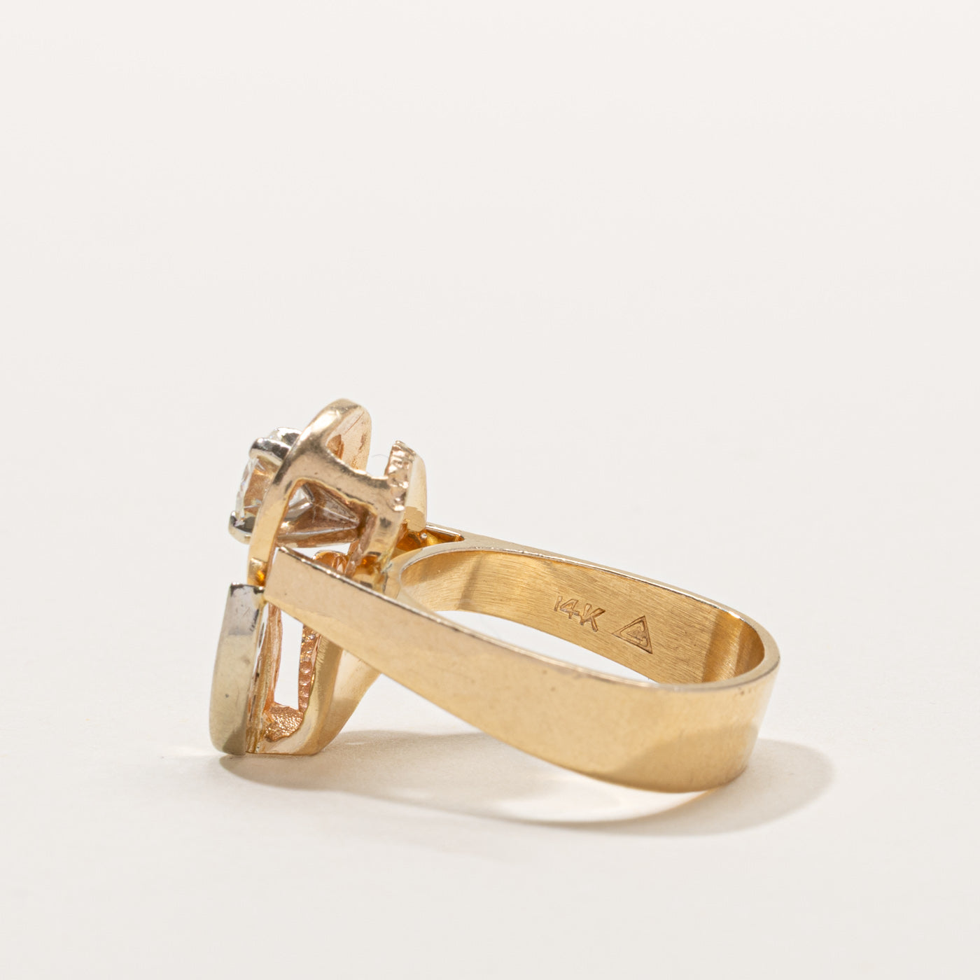 14k Diamond Abstract Cocktail Ring | 0.63ctw | SZ 6.75