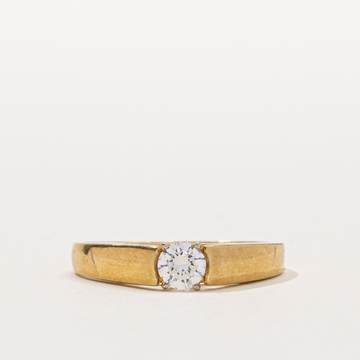 18k Round Brilliant Cut Solitaire Diamond Ring | 0.24ct SI1 G/H | SZ 5.5