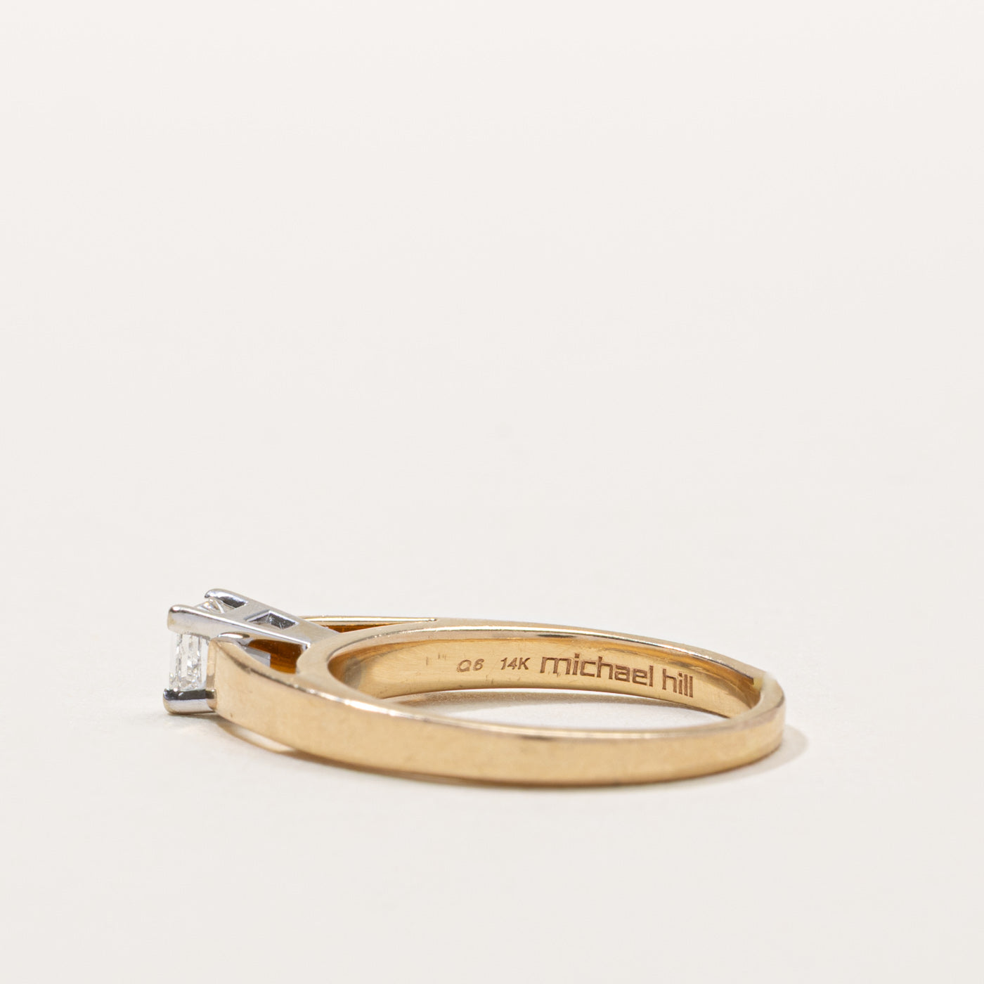 14k Princess Cut Solitaire Diamond Ring | 0.35ct SI2 I | SZ 5.5
