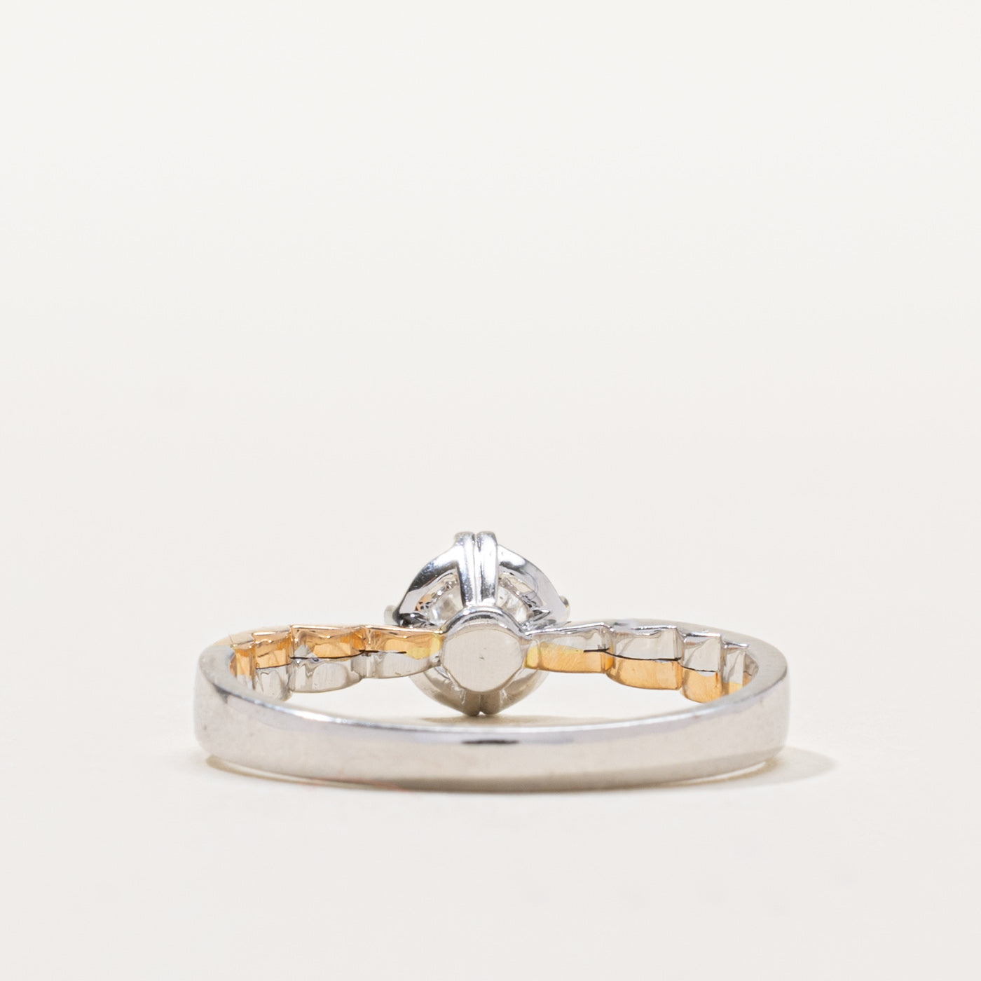 18k Two Tone Gold Solitaire Diamond Ring | 0.34ct I1/I2 G/H | SZ 6.75