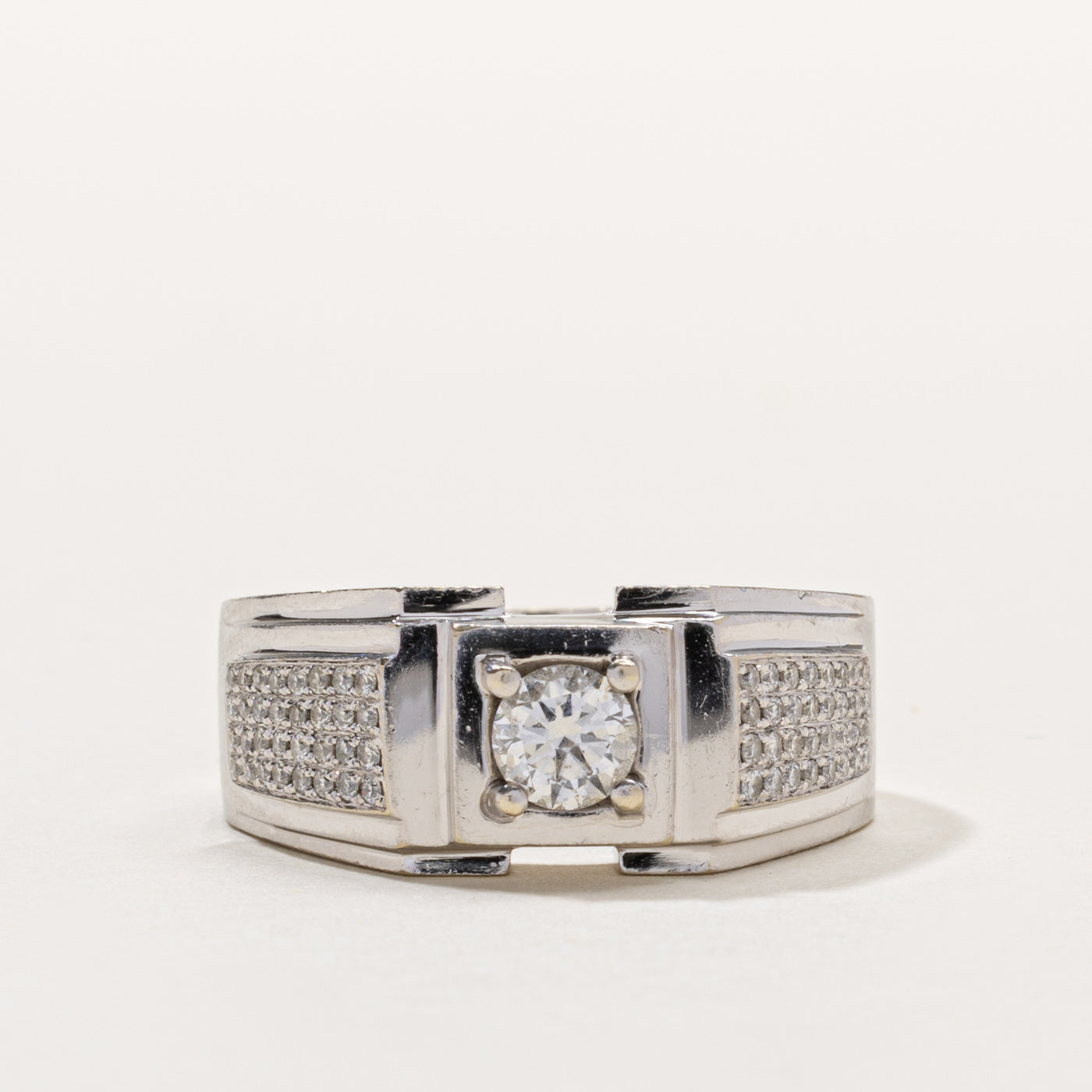 14k Diamond Accented Chunky Ring | 0.45ct SI1/SI2 G/H, 0.26ctw | SZ 10.25