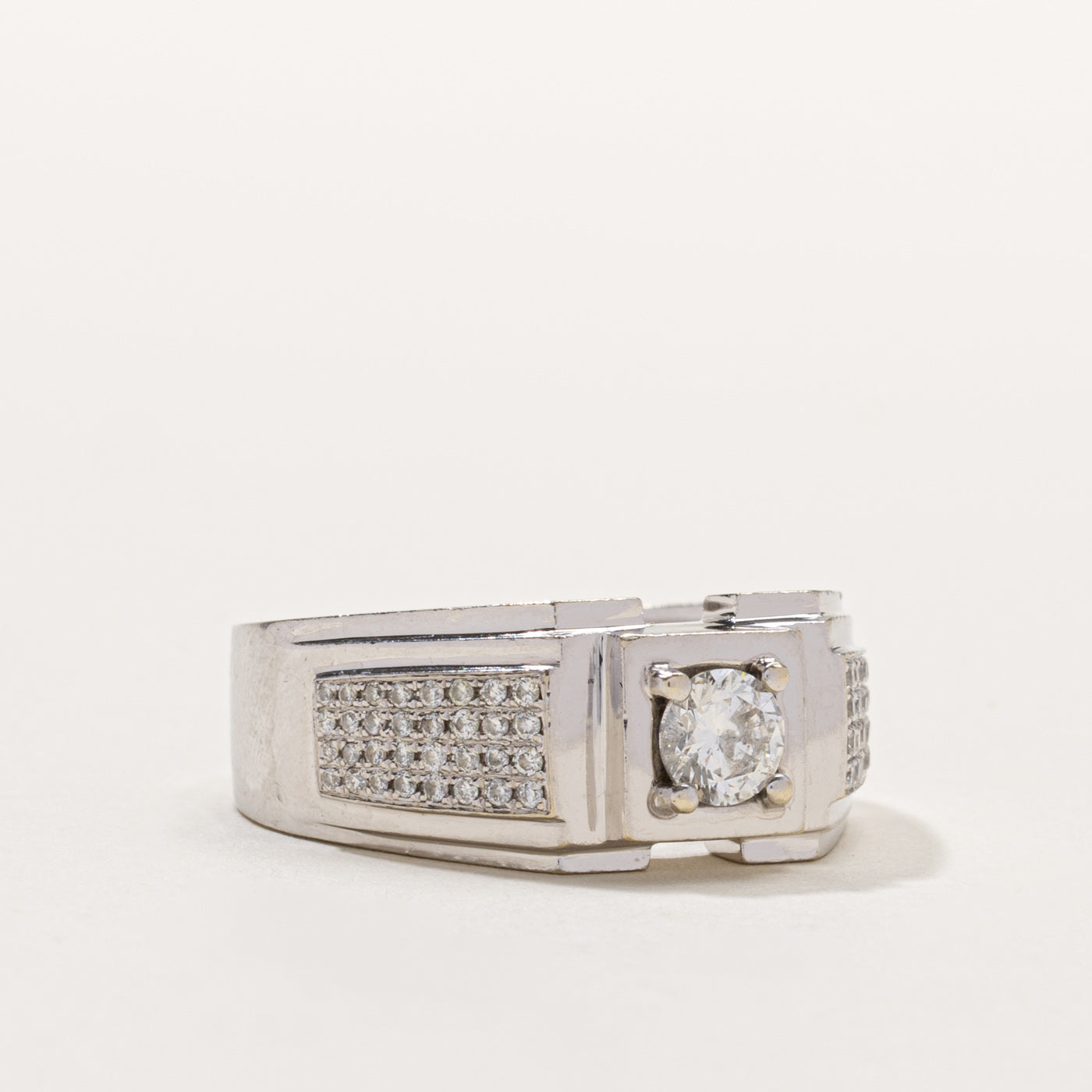 14k Diamond Accented Chunky Ring | 0.45ct SI1/SI2 G/H, 0.26ctw | SZ 10.25