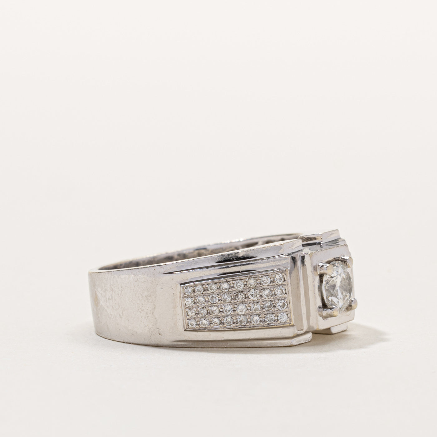 14k Diamond Accented Chunky Ring | 0.45ct SI1/SI2 G/H, 0.26ctw | SZ 10.25