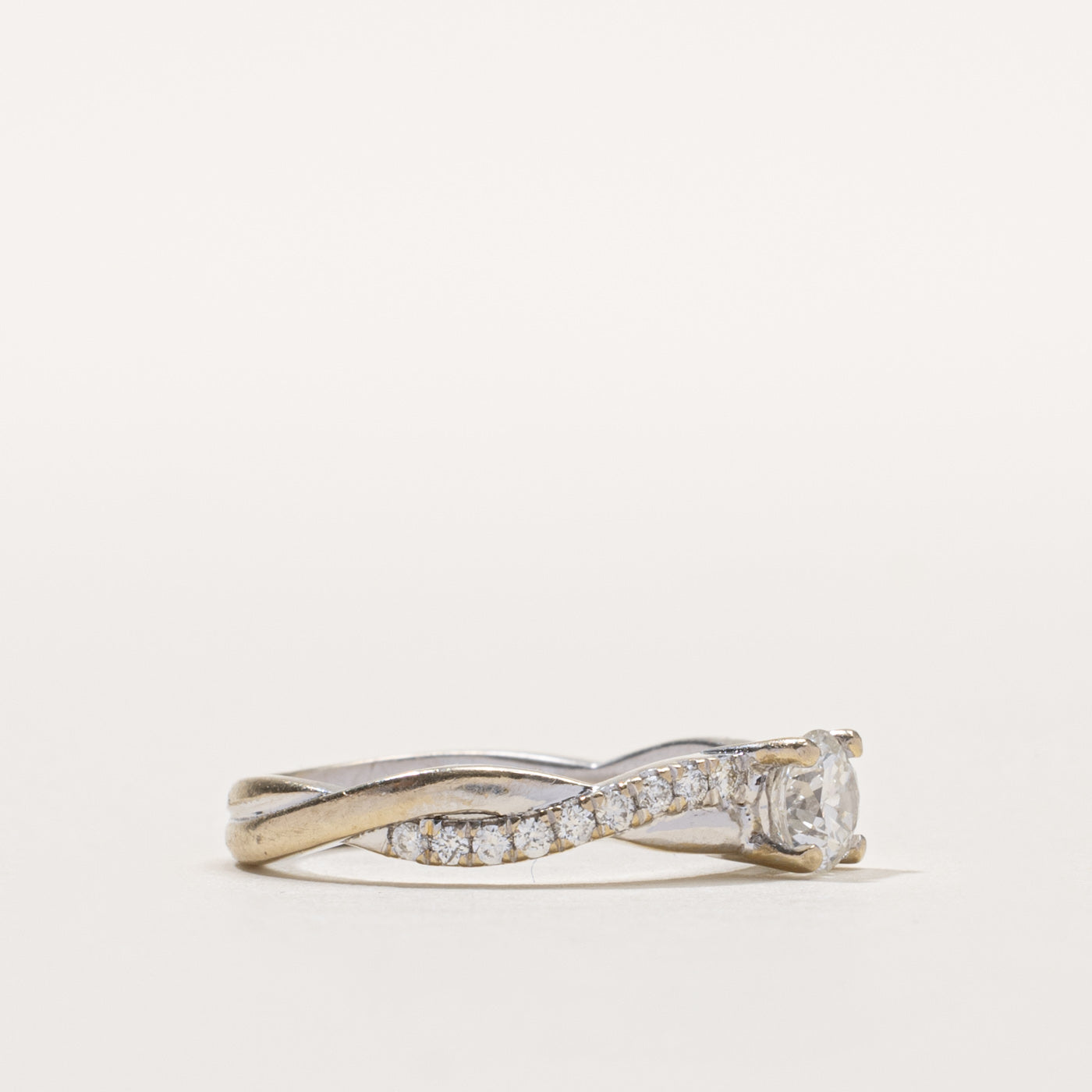 18k Diamond Accented Crossover Ring | 0.62ctw | SZ 6.25