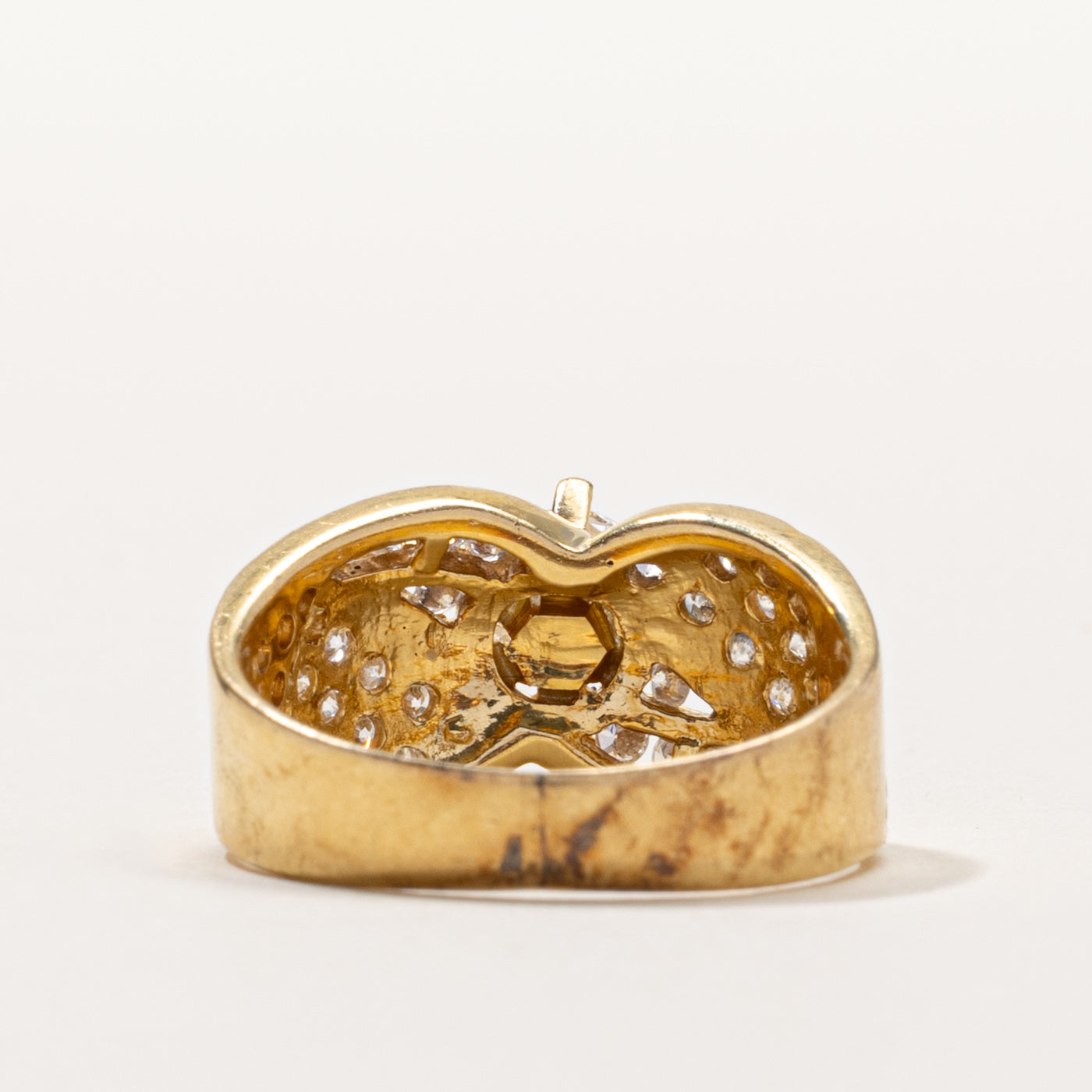 18k High Set Diamond Pave Accented Ring | 0.38ct VS1 F/G, 0.48ctw | SZ 6.25