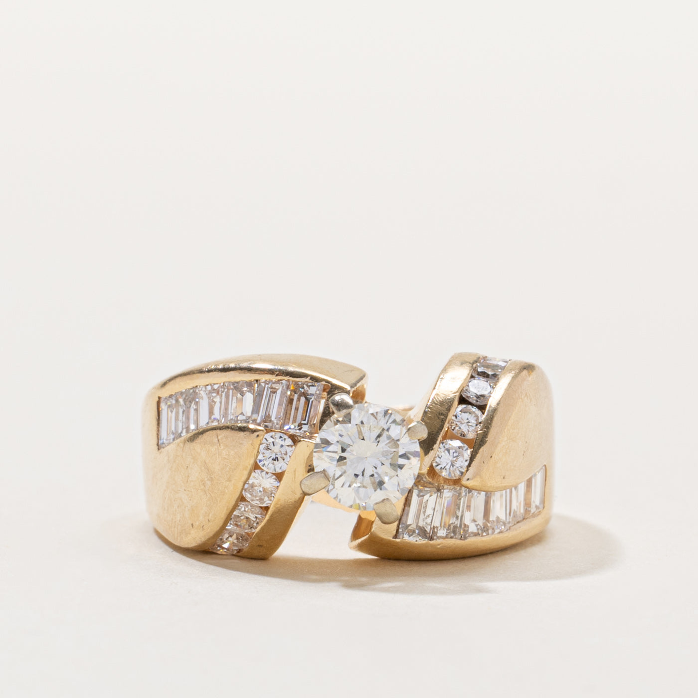 14k High Set Diamond Geometric Ring | 0.42ct SI2 G/H, 0.55ctw | SZ 7.5