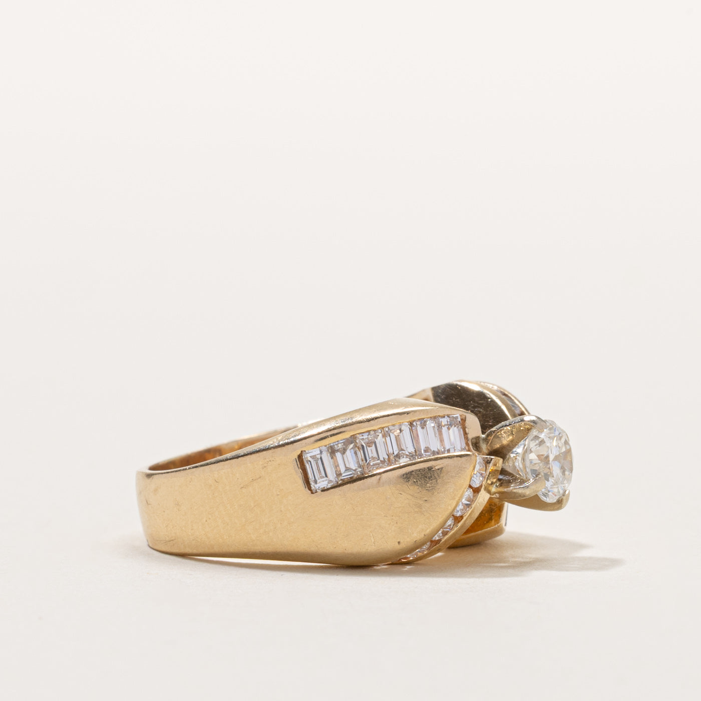 14k High Set Diamond Geometric Ring | 0.42ct SI2 G/H, 0.55ctw | SZ 7.5